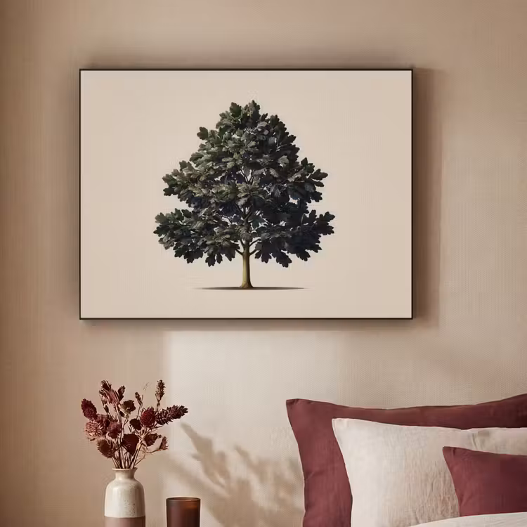 Eikenboom - Schaduw - Egaal Textielframe - compleet frame klein -sfeer1