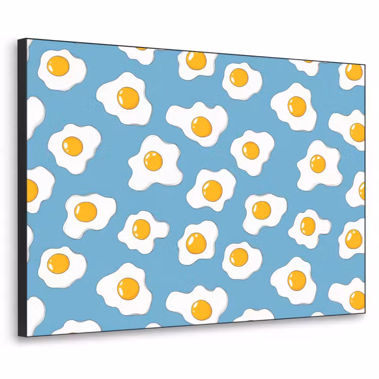 Eieren - Dooiers - Blauw Textielframe zwart klein 947 -3d