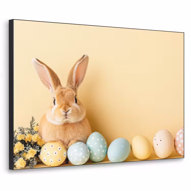 Eieren - Konijn - Pasteltinten Textielframe - compleet frame klein -3d