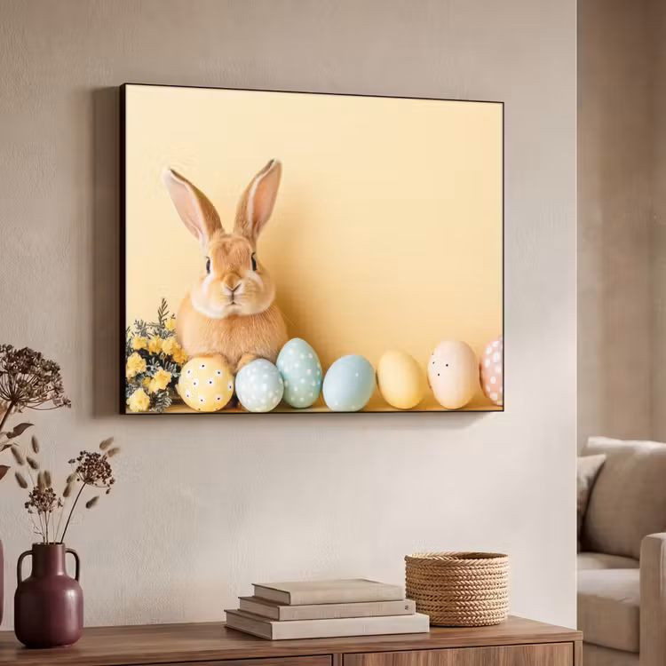 Eieren - Konijn - Pasteltinten Textielframe - compleet frame klein -sfeer3
