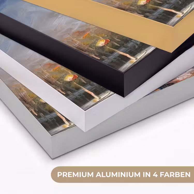 Eiffeltoren - Schilderij - Olieverf - Parijs Textielframe zwart klein -USP_kleurenDE