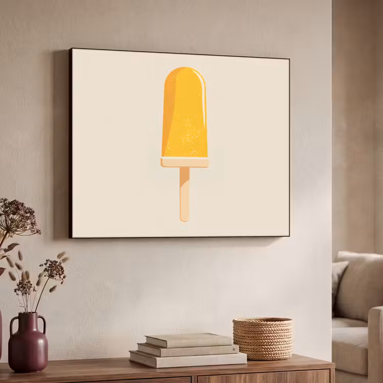 Oranje - Stokje - Waterijsje Textielframe - compleet frame klein -sfeer3