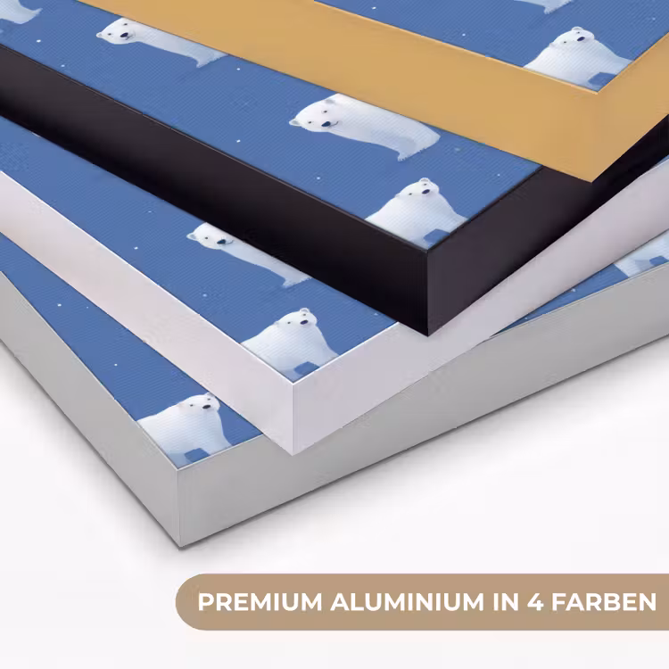 IJsbeer - Patroon - Blauw Textielframe zwart klein 947 -USP_kleurenDE
