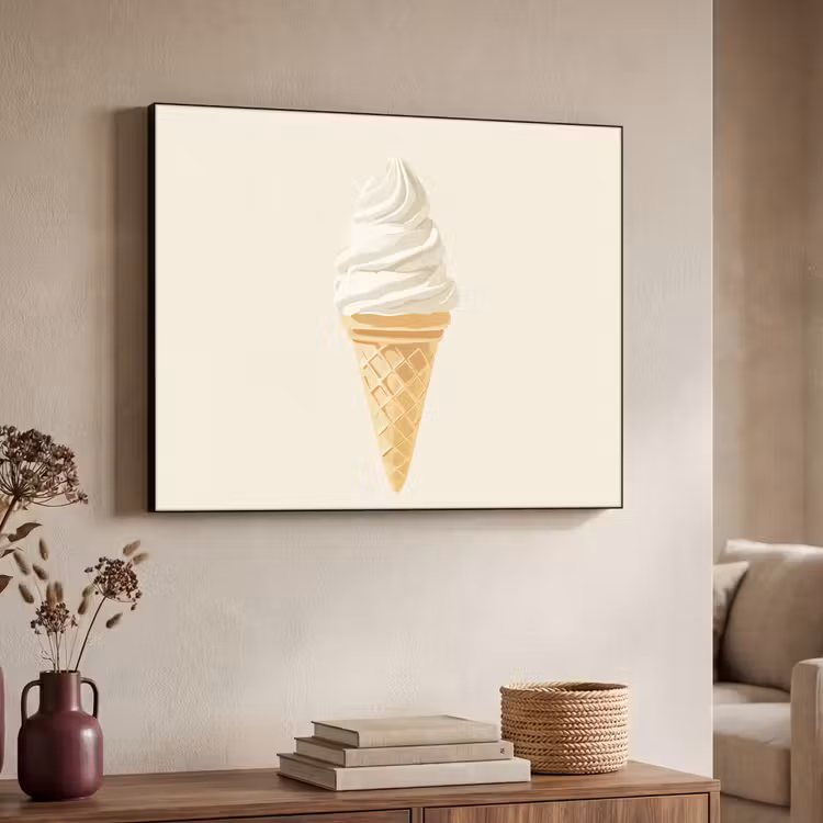 Softijs - Hoorntje - Wit Textielframe - compleet frame klein -sfeer3