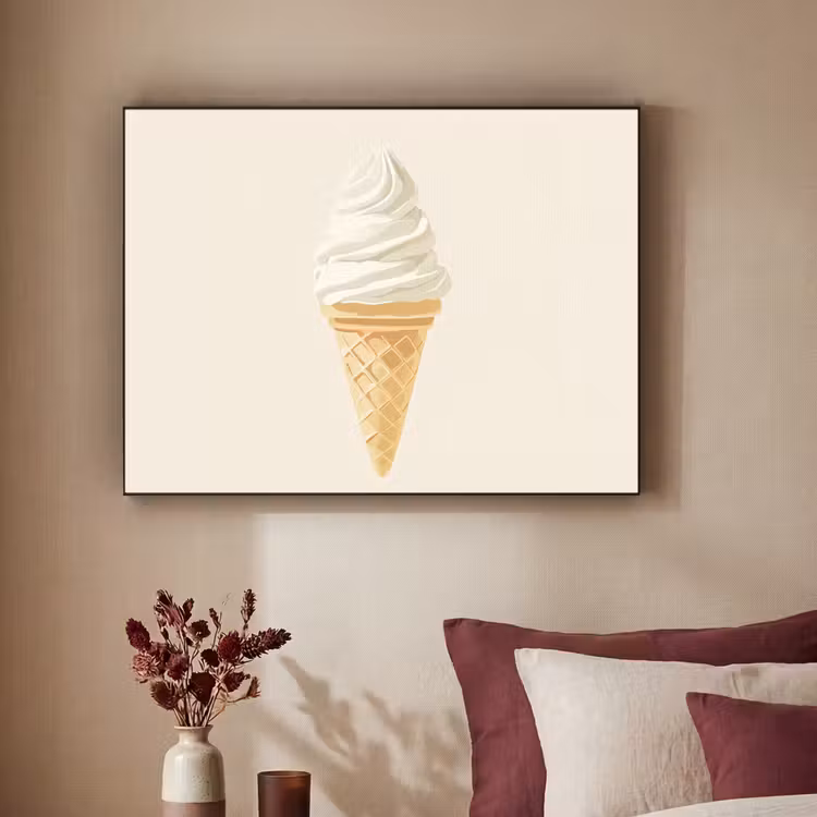 Softijs - Hoorntje - Wit Textielframe - compleet frame klein -sfeer1