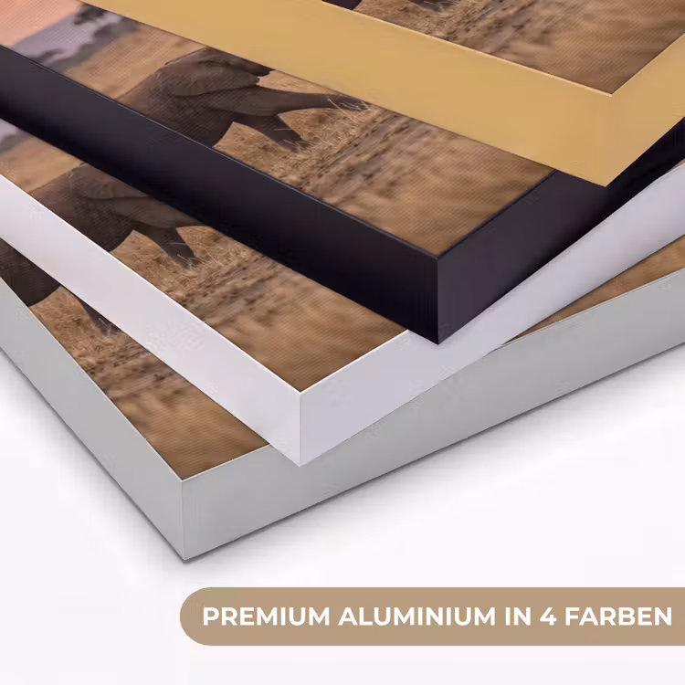 Olifanten - Savanne - Zonsondergang - Afrika - Warm Textielframe zwart klein -USP_kleurenDE