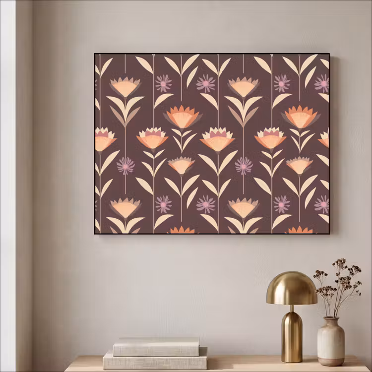Elegant - Retro - Bruin Textielframe zwart klein 947 -sfeer2