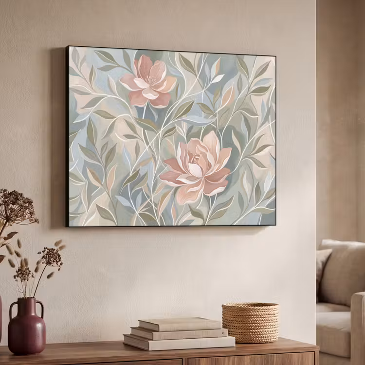 Elegant - Romantiek - Roze Textielframe zwart klein -sfeer3