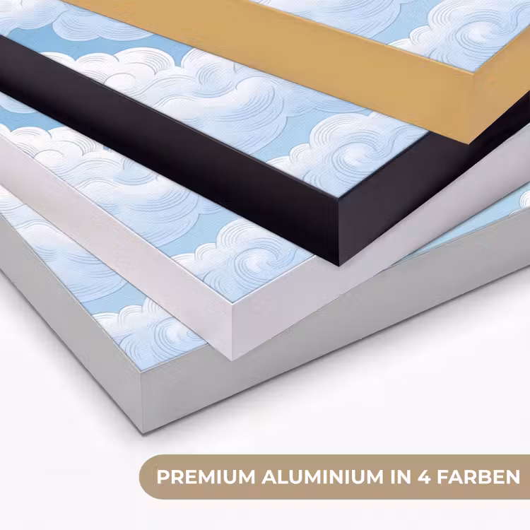 Engel - Vliegend - Klassiek - Blauw Textielframe zwart klein -USP_kleurenDE