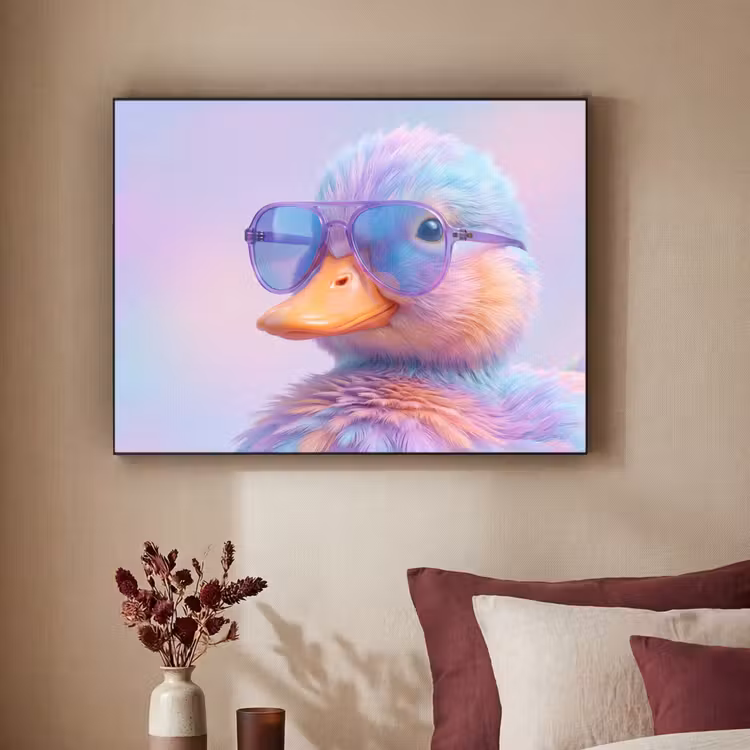 Art Frame - Ente - Brille - Pastell - Eend - bril - Pastel Textielframe zwart klein