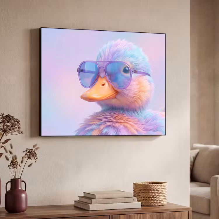 Art Frame - Ente - Brille - Pastell - Eend - bril - Pastel Textielframe zwart klein