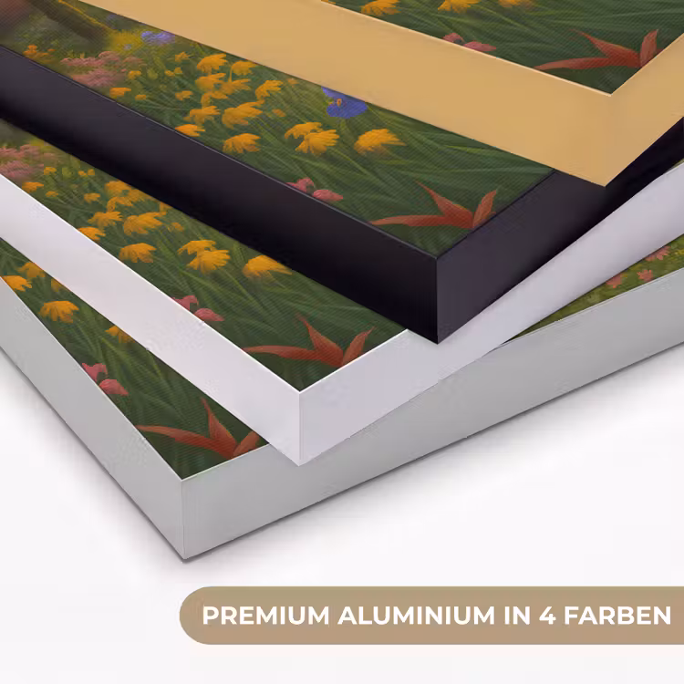 Eenden - Vijver - Bloemen Textielframe zwart klein -USP_kleurenDE