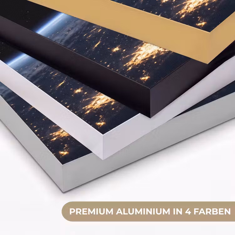 Art Frame - Erde – Nacht – Weltraum - Aarde - Nacht - Ruimte Textielframe zwart klein