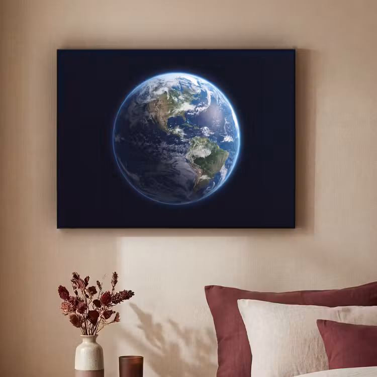 Art Frame - Erde – Weltraum – Kosmos - Aarde - Ruimte - Kosmos Textielframe zwart klein
