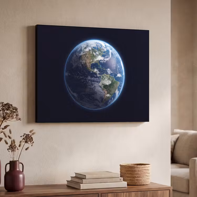 Art Frame - Erde – Weltraum – Kosmos - Aarde - Ruimte - Kosmos Textielframe zwart klein