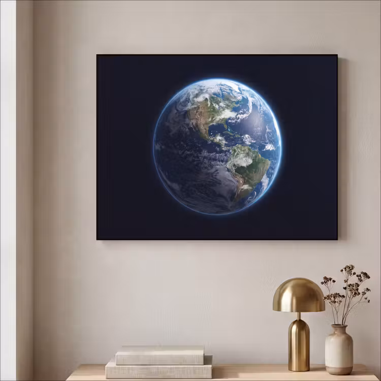 Art Frame - Erde – Weltraum – Kosmos - Aarde - Ruimte - Kosmos Textielframe zwart klein