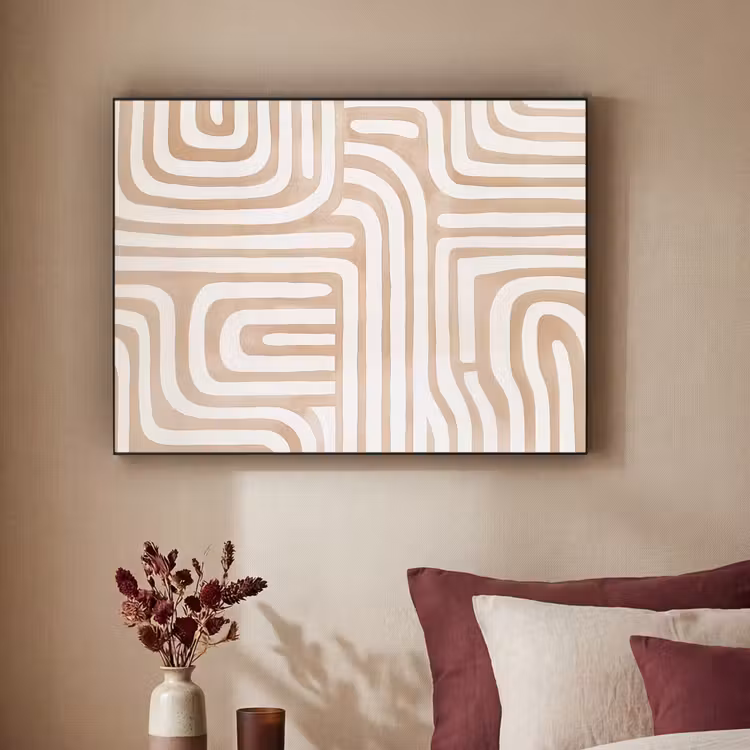Aardetinten - Labyrintpatroon Textielframe - compleet frame klein -sfeer1