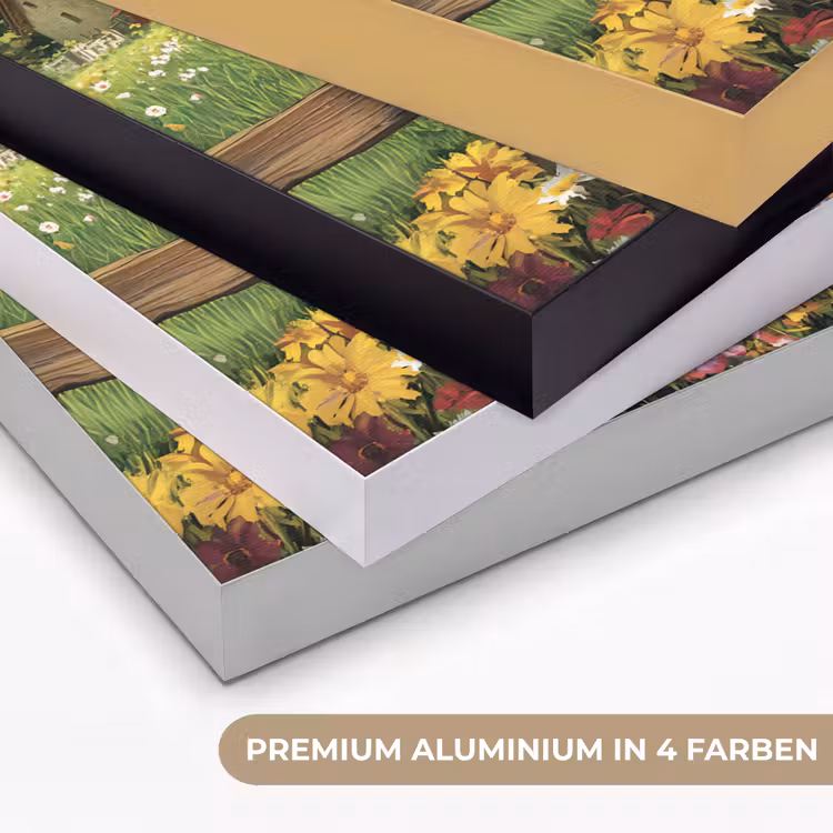 Ezels - Bloemen - Zomers Textielframe zwart klein -USP_kleurenDE