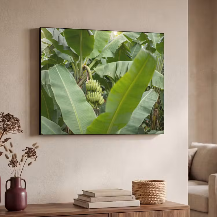 Eten - Bananen - Plantage - Groen Textielframe zwart klein -sfeer3