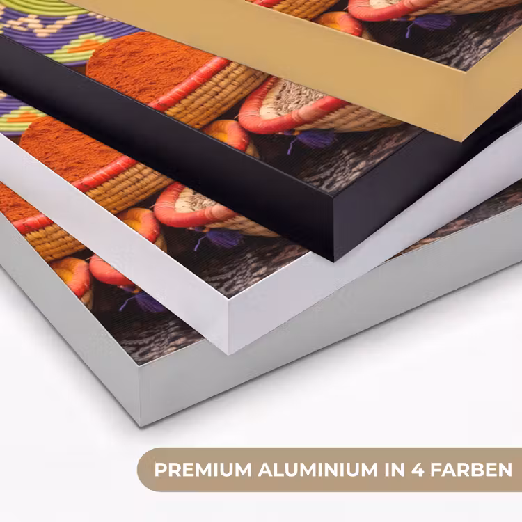 Art Frame - Essen – Farbenfroh – Kultur - Eten - Kleurrijk - Cultuur Textielframe zwart klein