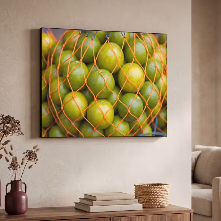 Eten - Net - Groen - Markt Textielframe zwart klein -sfeer3