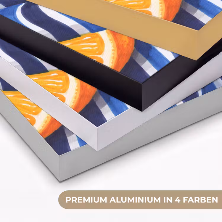 Art Frame - Essen – Obst – Orange - Eten - Fruit - Oranje Textielframe zwart klein