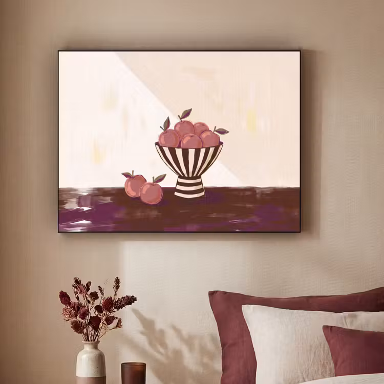 Eten - Schaal - Stilleven - Modern - Rood Textielframe zwart klein -sfeer1