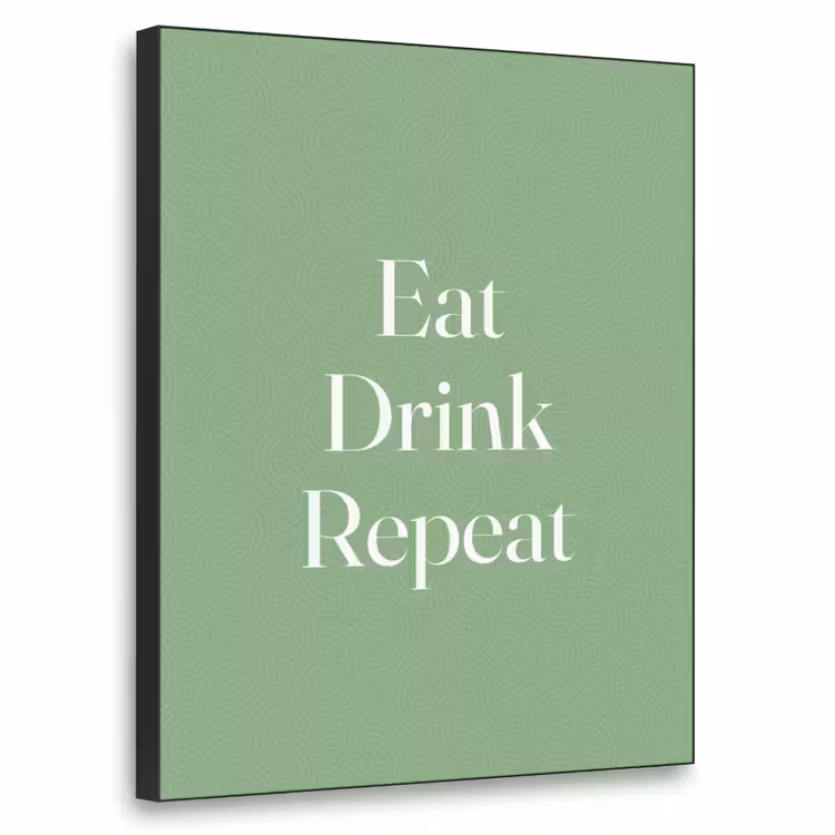 Eten - Drinken - Tekst - Mintgroen Textielframe - compleet frame klein -3d
