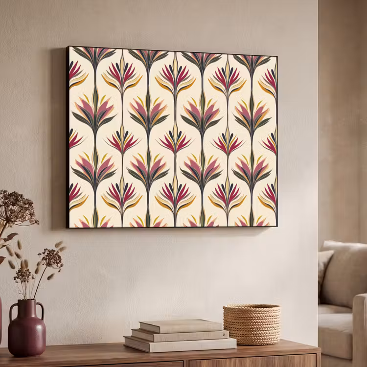 Waaier - Motief - Kleurrijk Textielframe zwart klein 947 -sfeer3