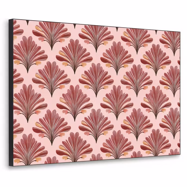 Waaier - Roze - Rood Textielframe zwart klein 947 -3d