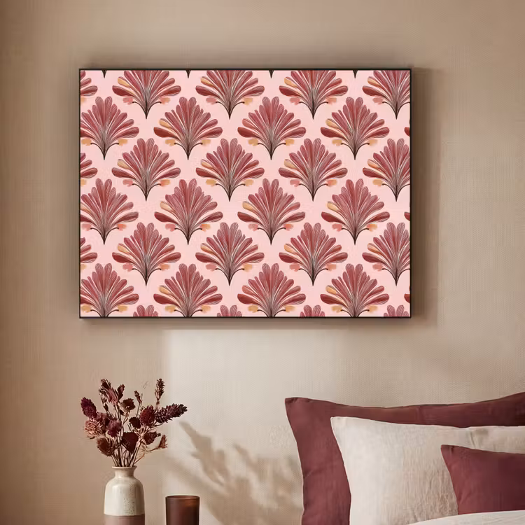 Waaier - Roze - Rood Textielframe zwart klein 947 -sfeer1