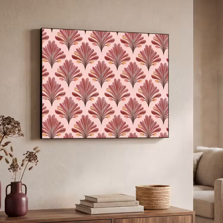 Waaier - Roze - Rood Textielframe - compleet frame klein 947 -sfeer3