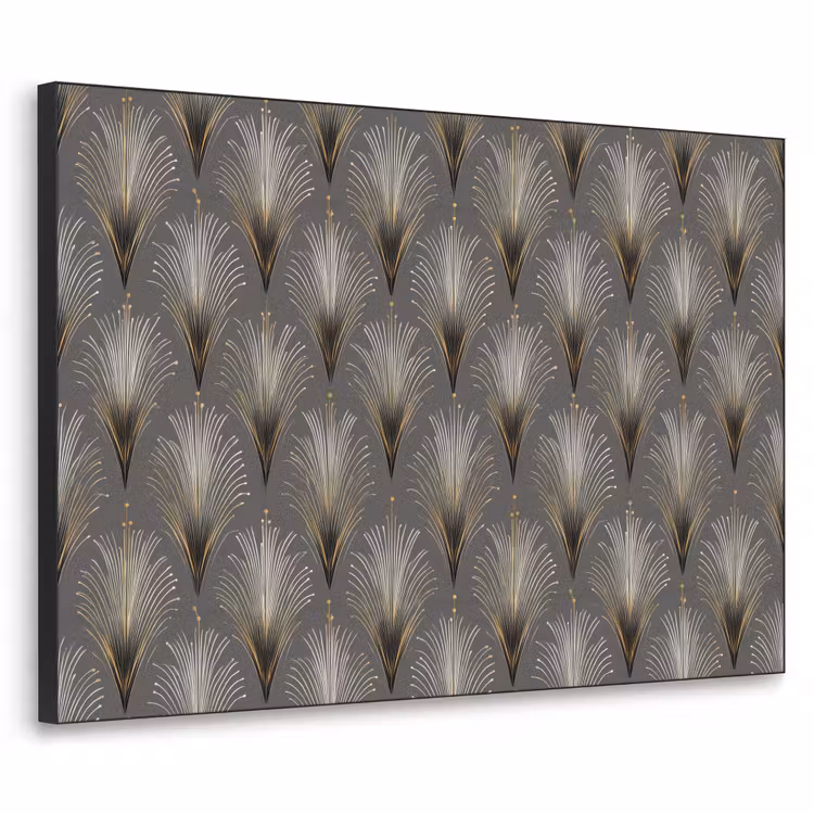 Waaierstralen - Goud - Antraciet Textielframe zwart klein 947 -3d