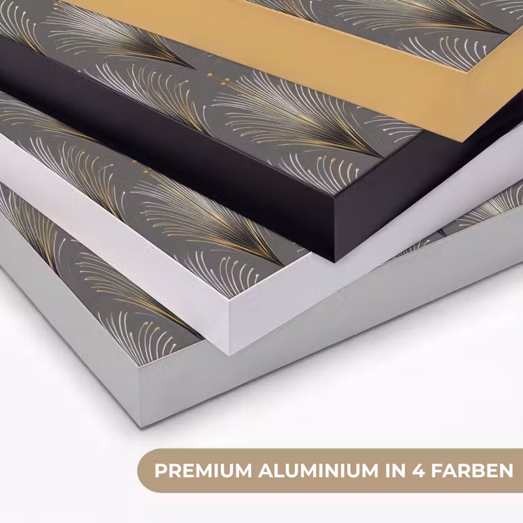 Waaierstralen - Goud - Antraciet Textielframe zwart klein 947 -USP_kleurenDE