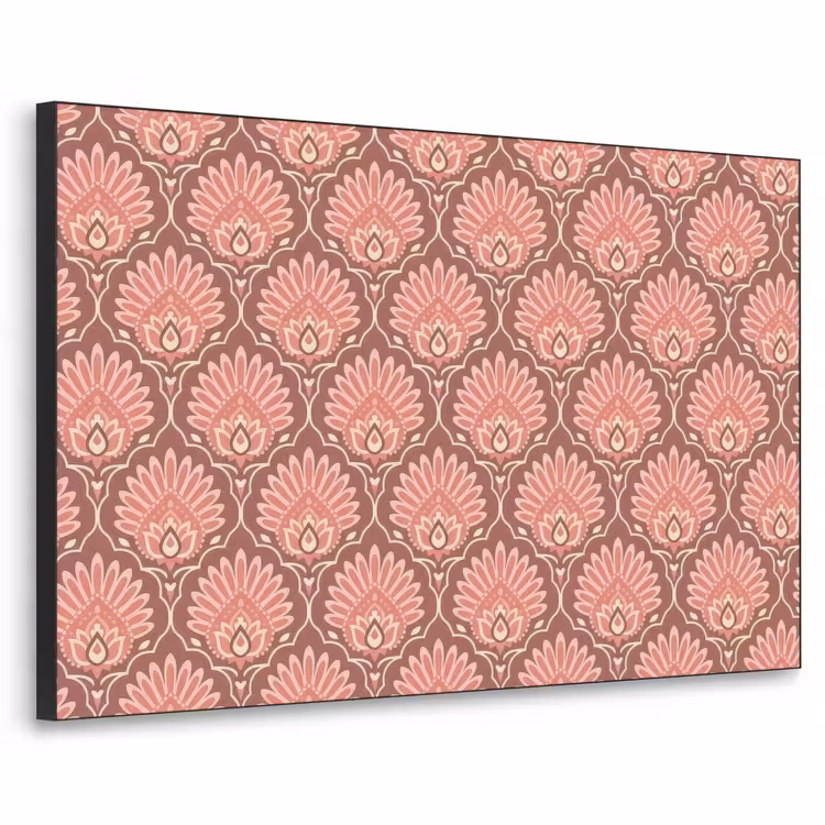 Waaiermotief - Patroon - Roze Textielframe - compleet frame klein -3d