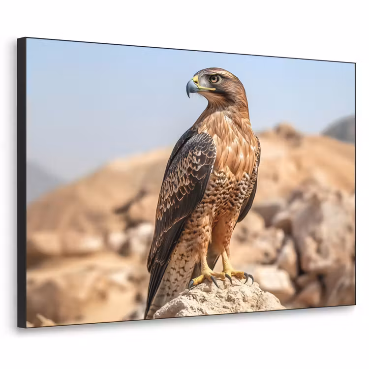 Valk - Vogel - Rots - Macht Textielframe zwart klein -3d