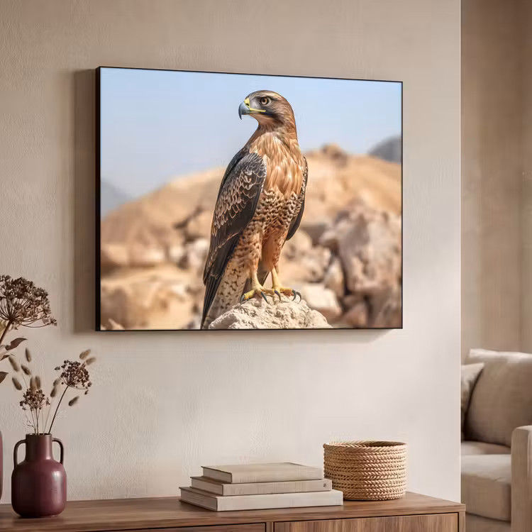 Valk - Vogel - Rots - Macht Textielframe - compleet frame klein -sfeer3
