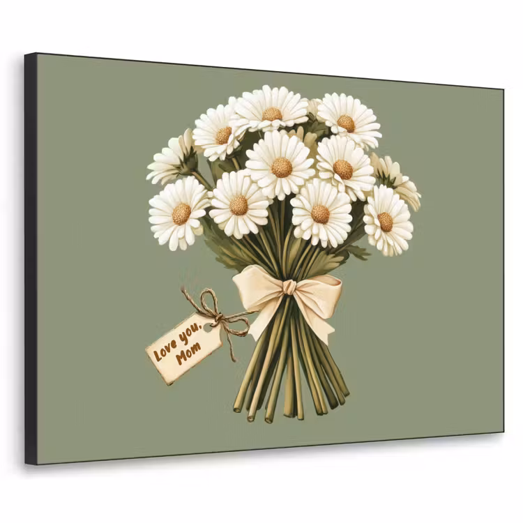 Lint - Boeket - Groen - Quote Textielframe - compleet frame klein -3d