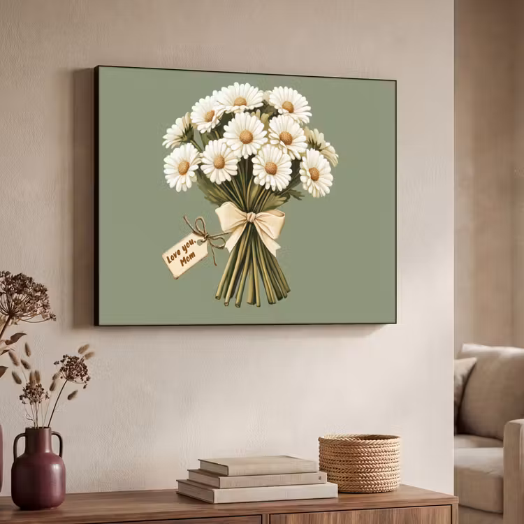 Lint - Boeket - Groen - Quote Textielframe - compleet frame klein -sfeer3