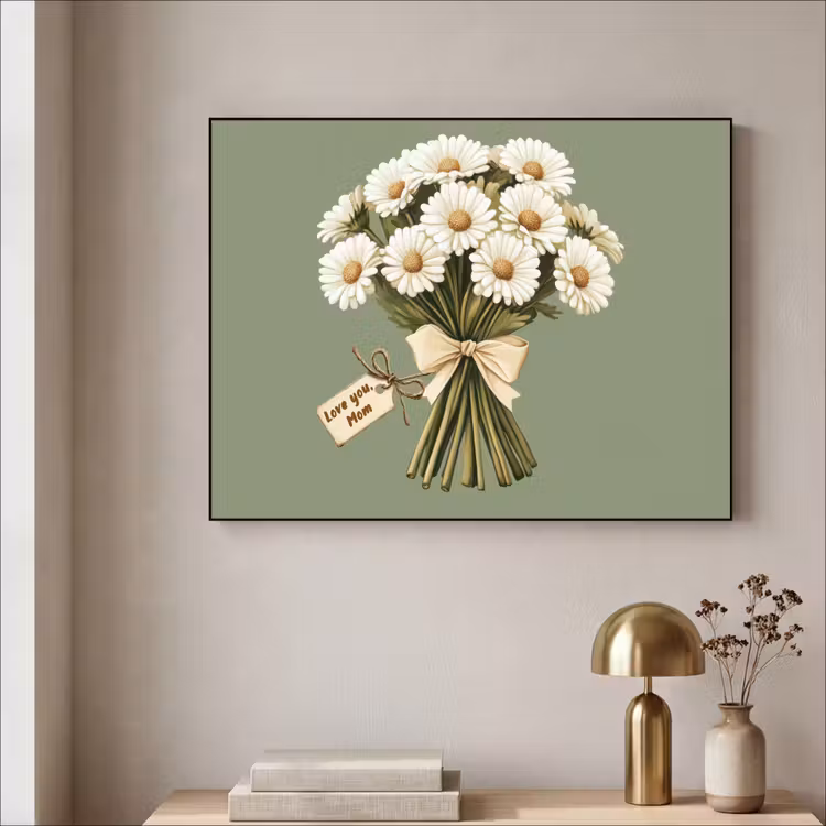 Lint - Boeket - Groen - Quote Textielframe - compleet frame klein -sfeer2