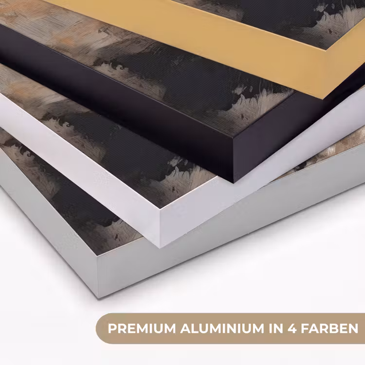 Verf - Abstract - Beige - Kunst Textielframe zwart klein -USP_kleurenDE