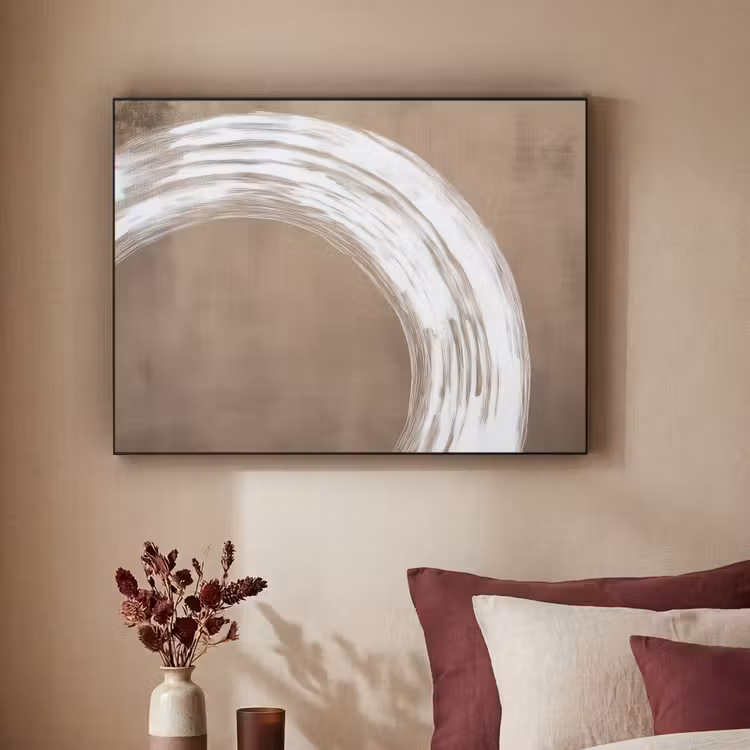 Verf - Bruin - Japandi Textielframe zwart klein -sfeer1