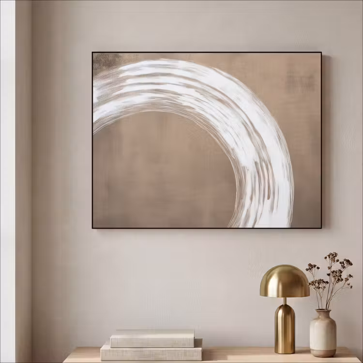 Verf - Bruin - Japandi Textielframe zwart klein -sfeer2