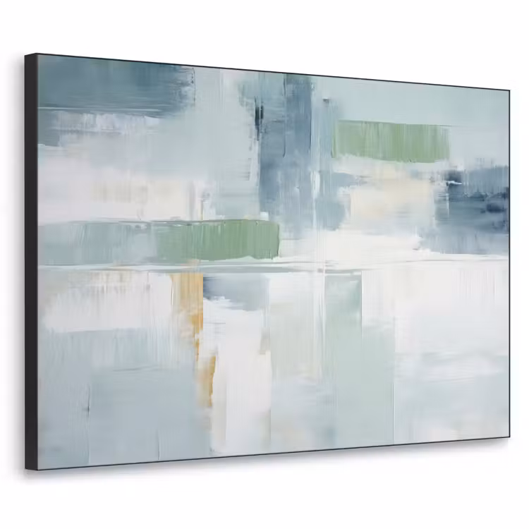 Verf - Moderne kunst - Abstract - Grijs Textielframe zwart klein -3d