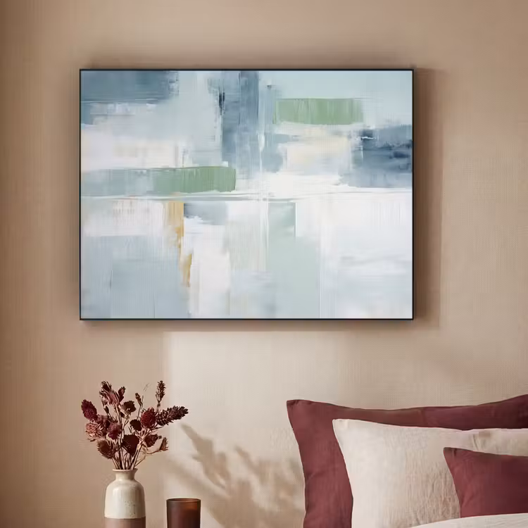 Verf - Moderne kunst - Abstract - Grijs Textielframe zwart klein -sfeer1