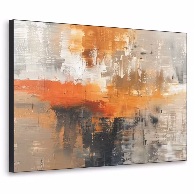 Verf - Patroon - Modern - Kunst Textielframe zwart klein -3d