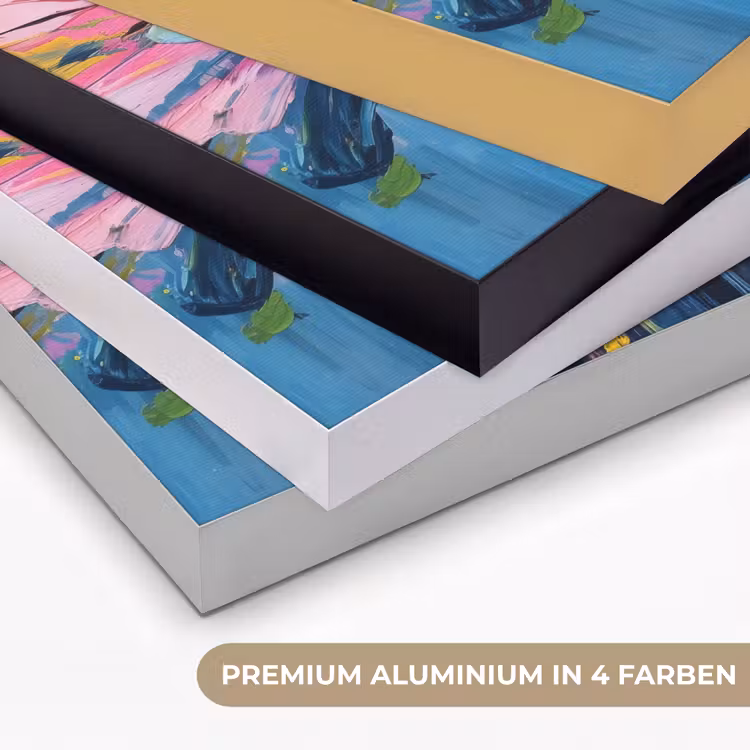 Kleuruitbarsting - Expressieve sfeer - Bloem Textielframe zwart klein -USP_kleurenDE