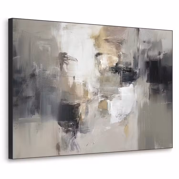 Kleurenpalet - Penseelstreken - Beige - Nevelig Textielframe - compleet frame klein -3d