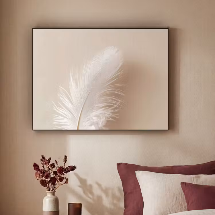 Veer - Minimalistisch - Roze Textielframe - compleet frame klein -sfeer1
