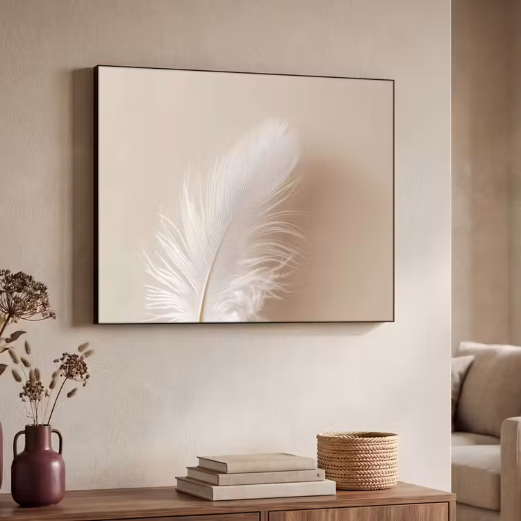 Veer - Minimalistisch - Roze Textielframe - compleet frame klein -sfeer3